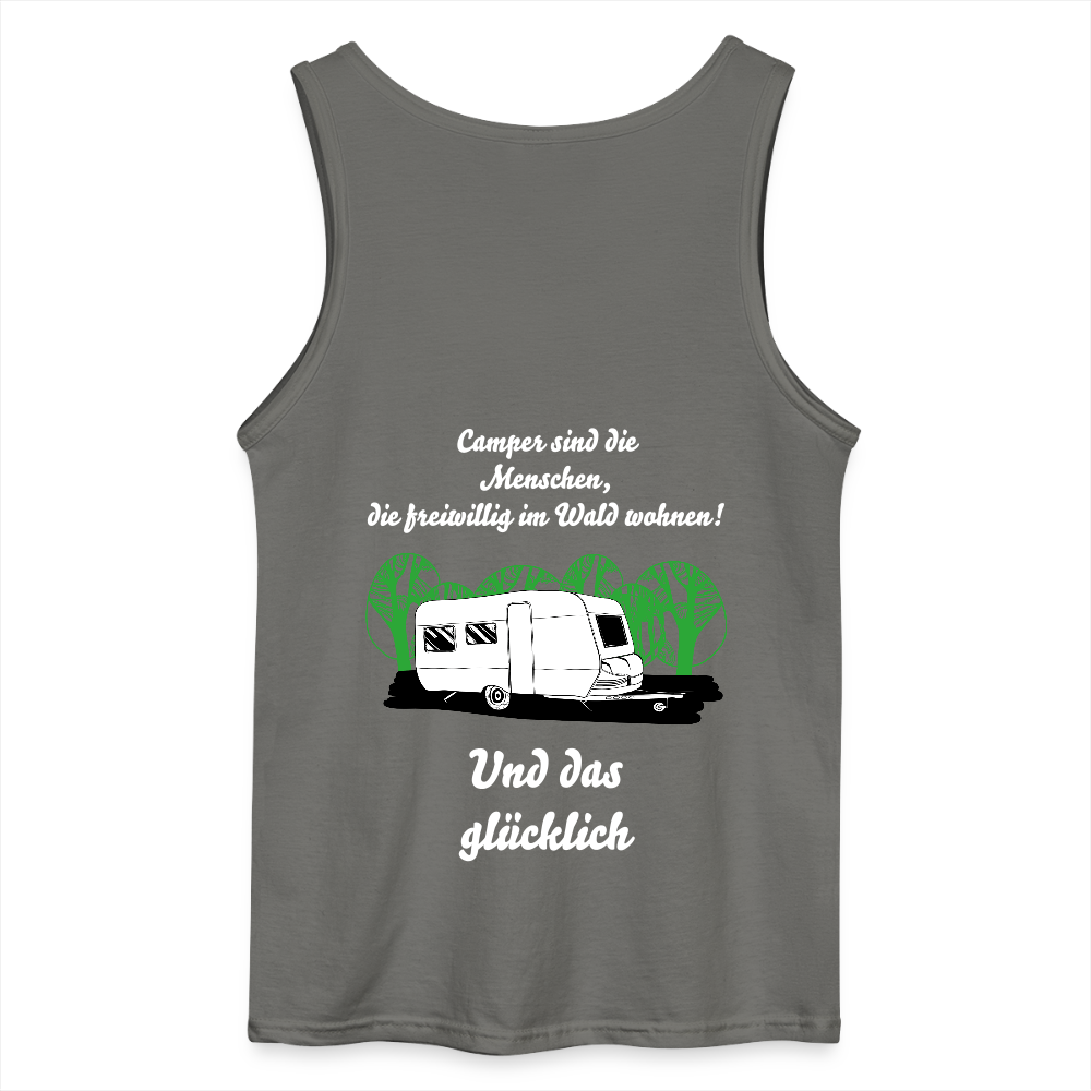 CAMPER SIND DIE MENSCHEN, DIE FREIWILLIG IM WALD WOHNEN! | Gildan Männer Tank Top - Anthrazit