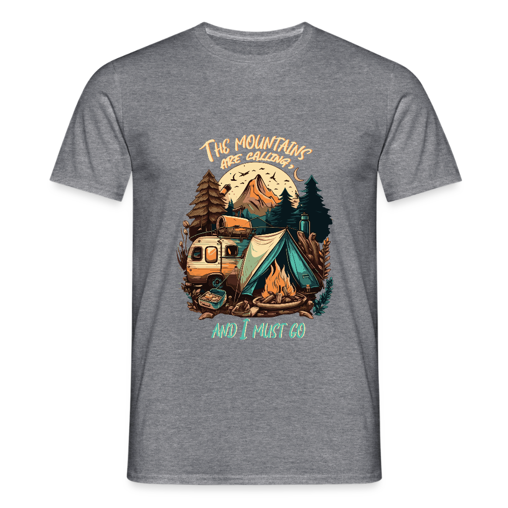 THE MOUNTAINS ARE CALLING | Männer T-Shirt - Graphit meliert