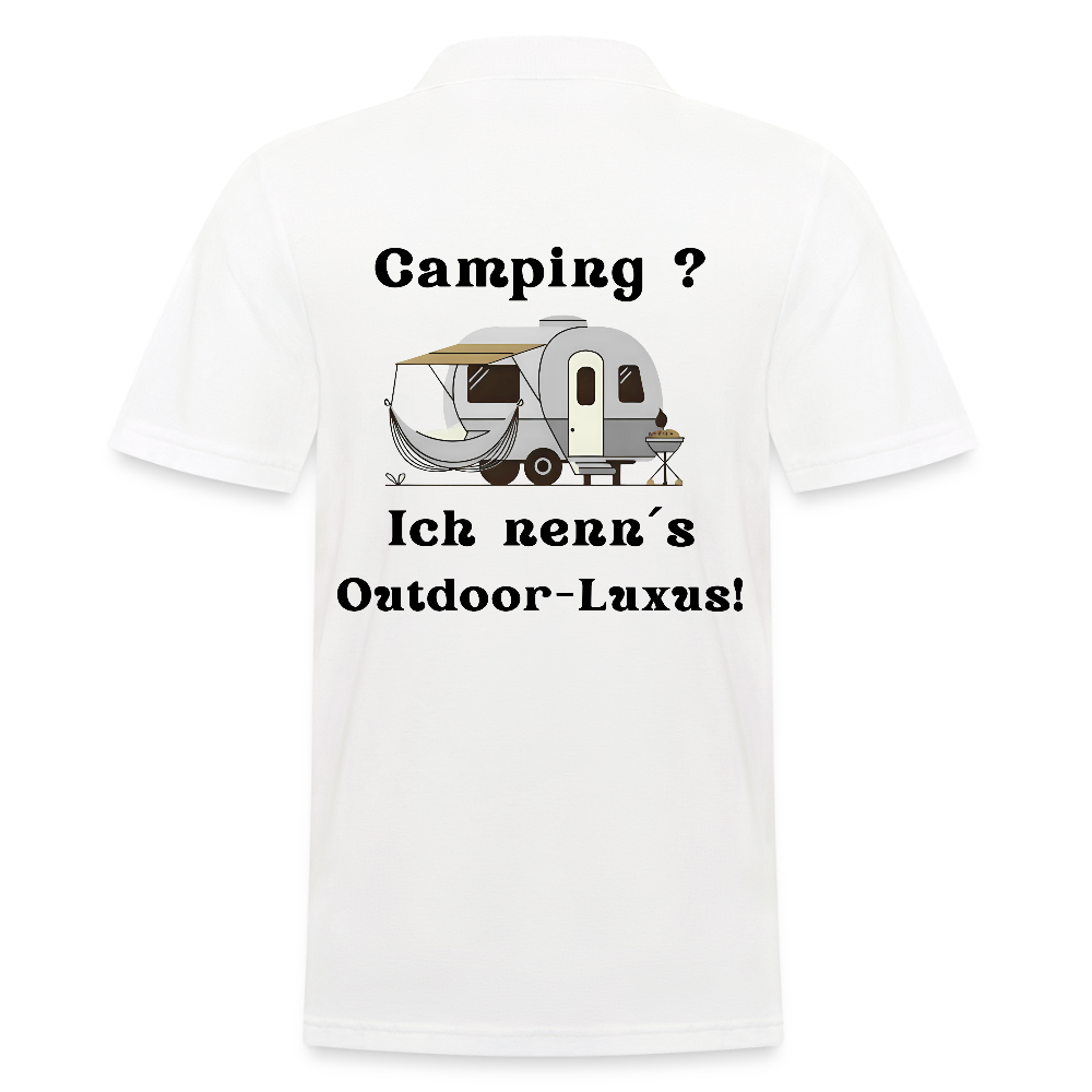 Camping? Ich nenn´s Outdoor - Luxus! | Männer Poloshirt - Weiß