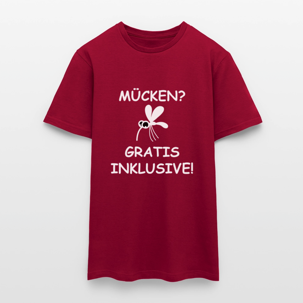 MÜCKEN? GRATIS INKLUSIVE! | Männer T-Shirt - Ziegelrot