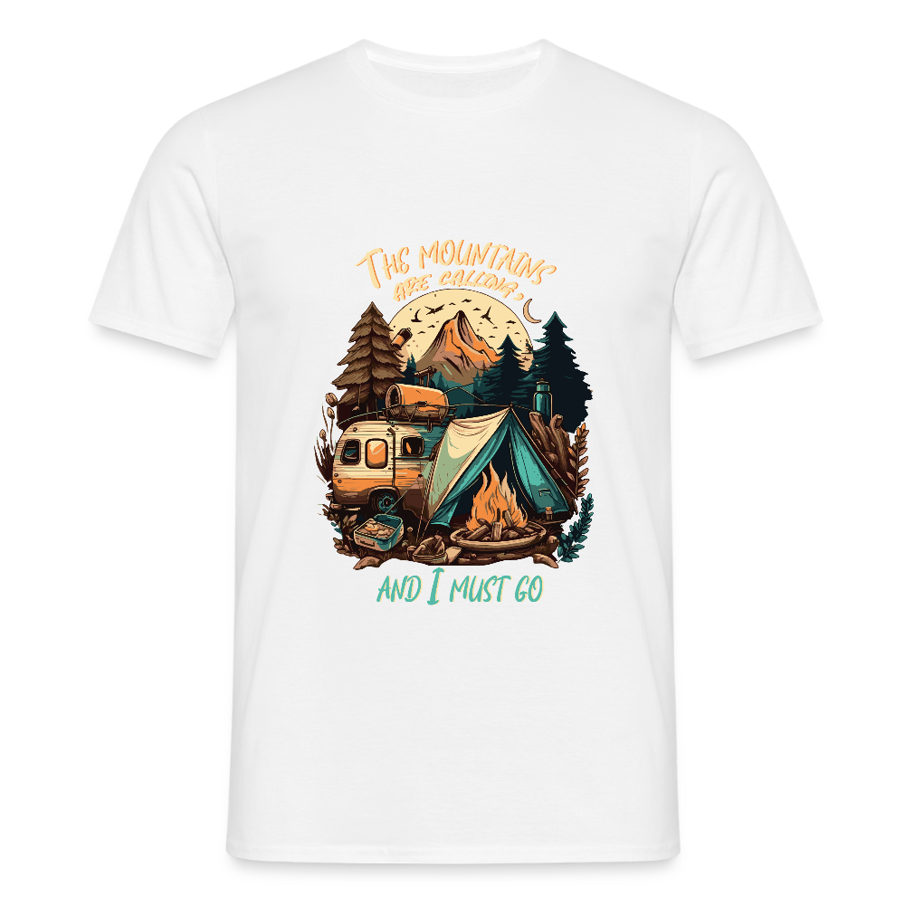 THE MOUNTAINS ARE CALLING | Männer T-Shirt - Weiß