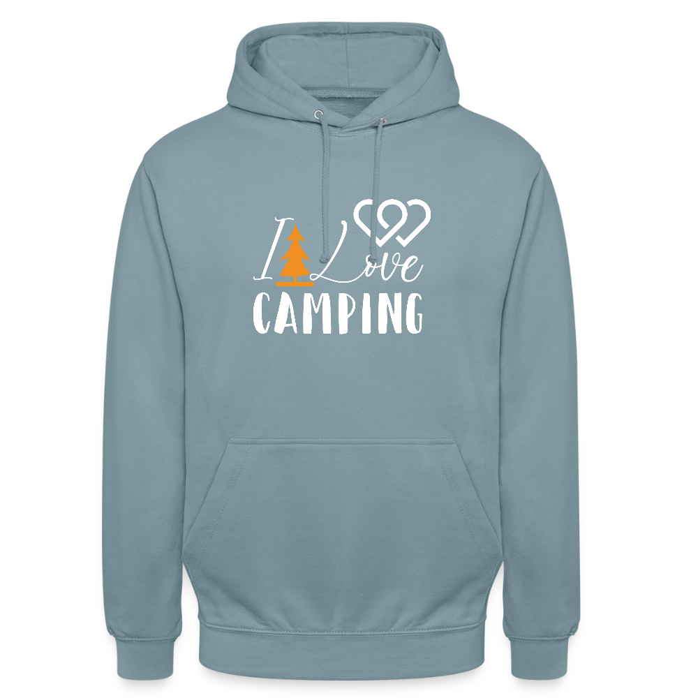 I LOVE CAMPING | Unisex Hoodie - Nebelblau