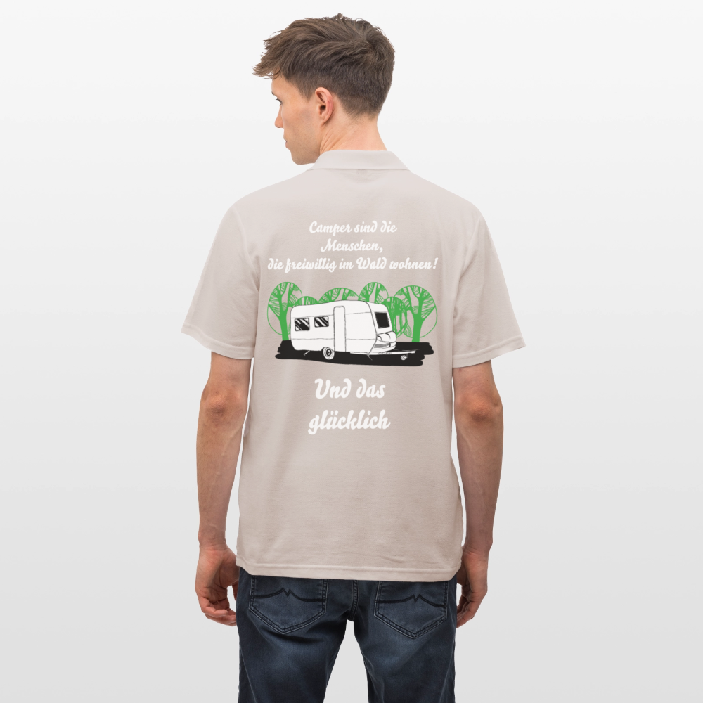 CAMPER SIND DIE MENSCHEN, DIE FREIWILLIG IM WALD WOHNEN! | Männer Poloshirt - Beige