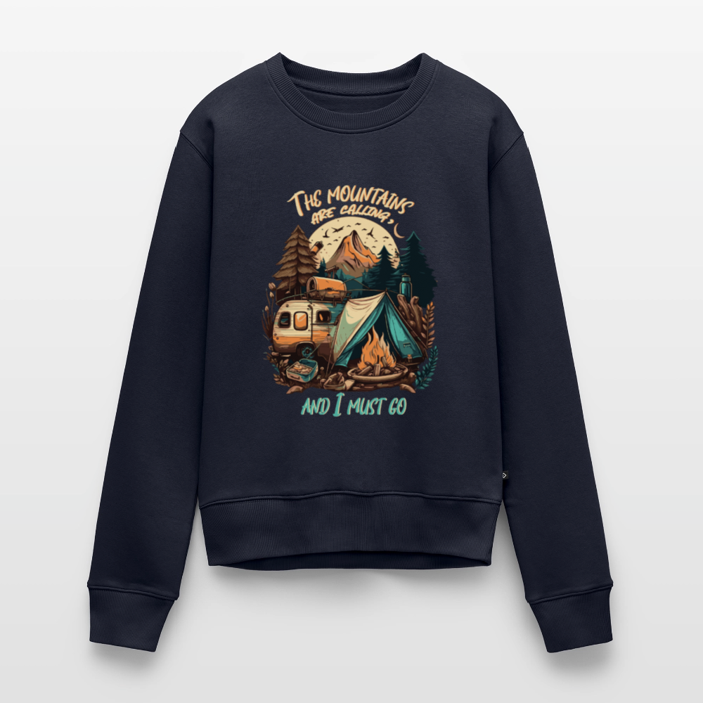 THE MOUNTAINS ARE CALLING | Frauen Premium Pullover - Navy