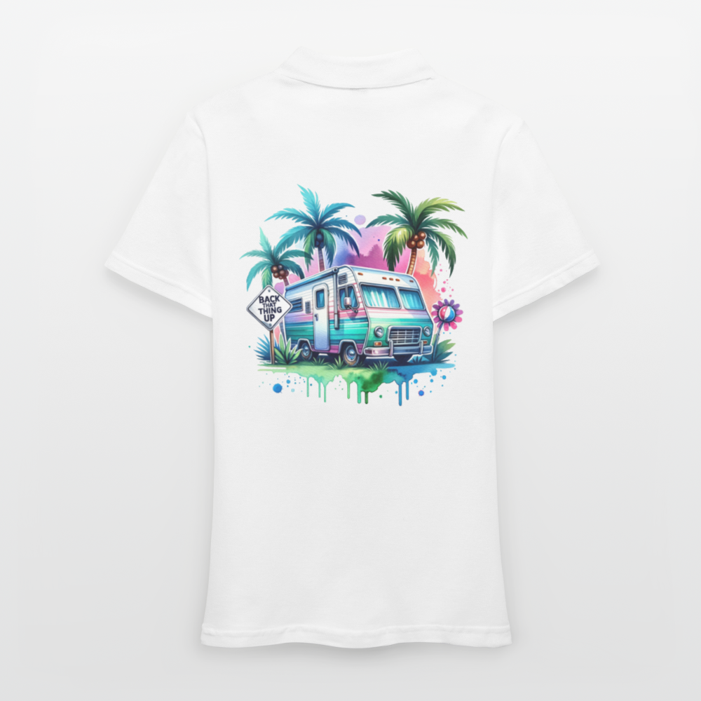 Wohnmobil unter Palmen | Frauen Polo Shirt - Weiß