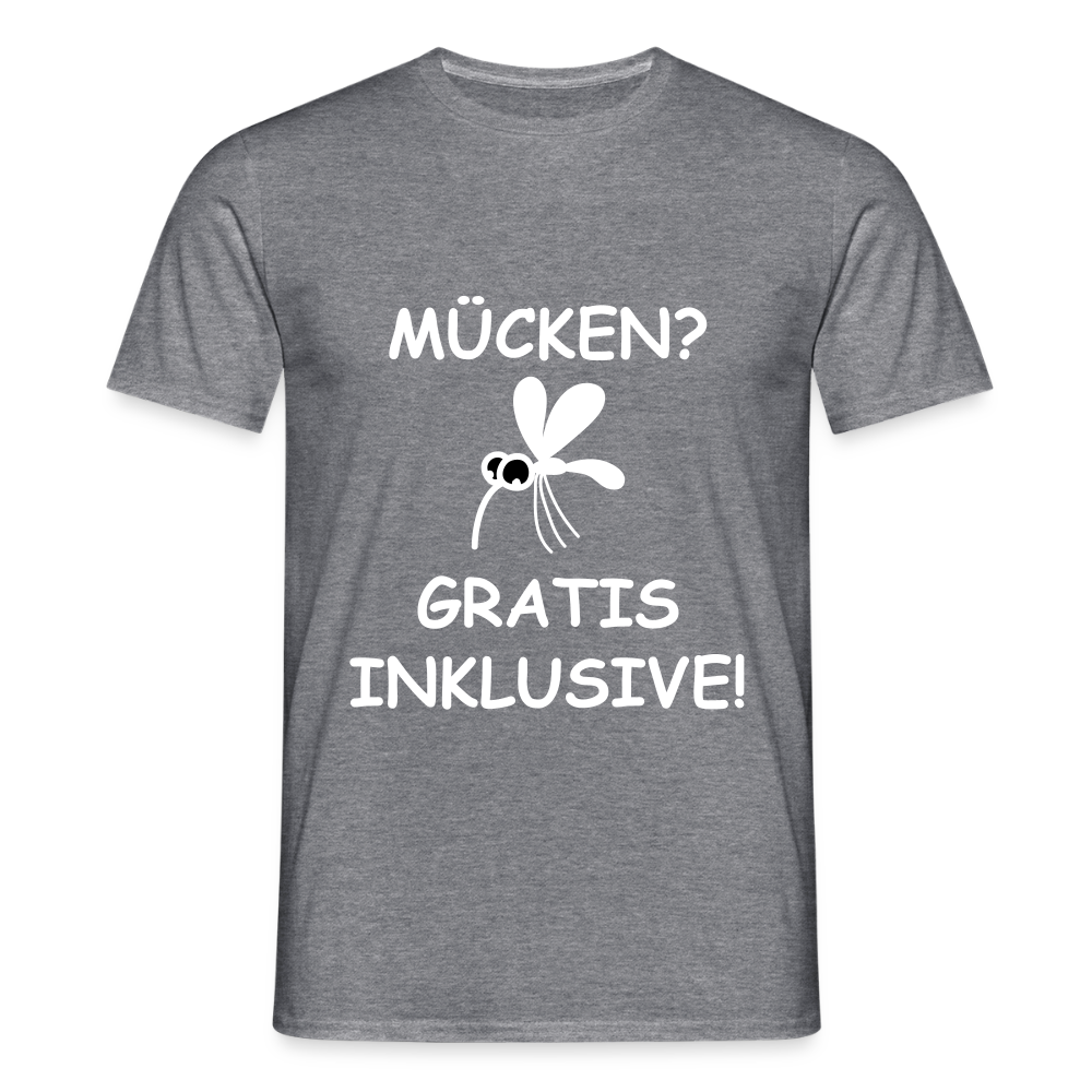 MÜCKEN? GRATIS INKLUSIVE! | Männer T-Shirt - Graphit meliert
