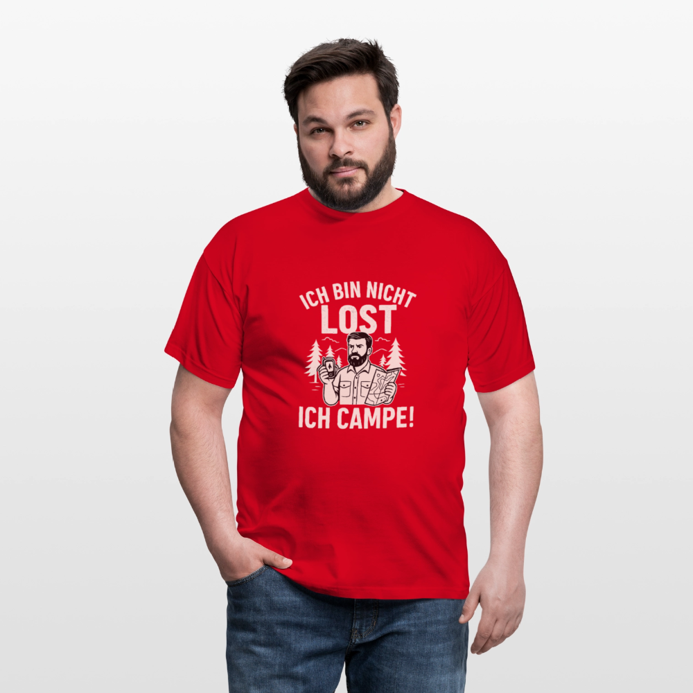 Ich bin nicht lost - ICH CAMPE! | Männer T-Shirt - Rot