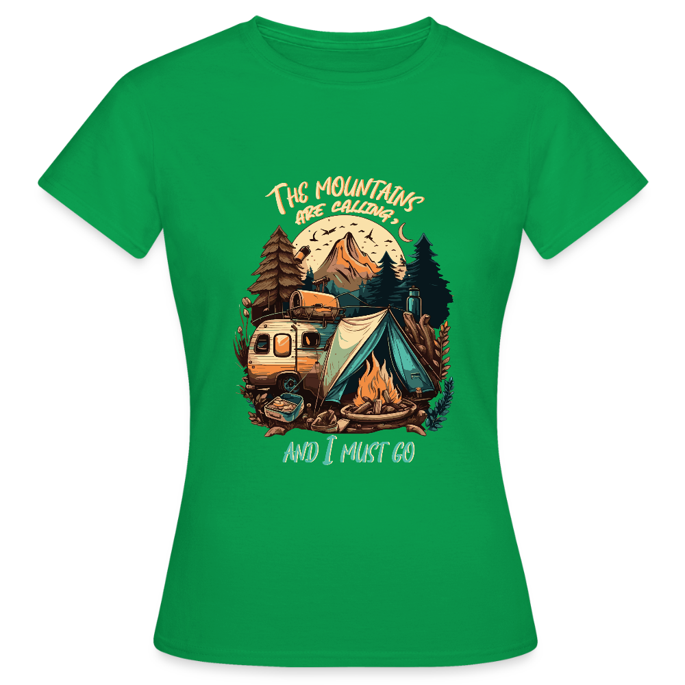 THE MOUNTAINS ARE CALLING | Frauen T-Shirt - Kelly Green
