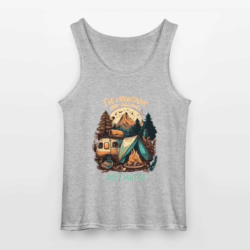 THE MOUNTAINS ARE CALLING | Gildan Männer Tank Top - Grau meliert