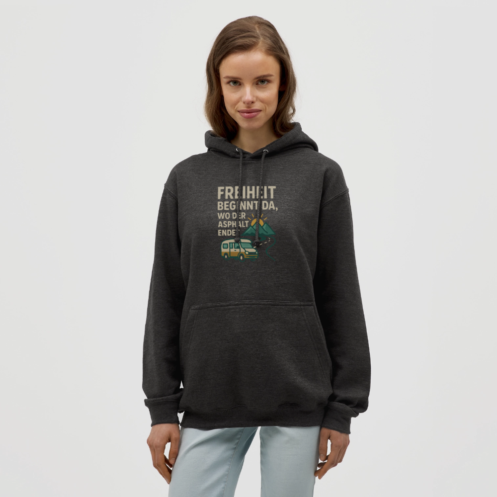 Freiheit beginnt da, wo der Asphalt endet | Unisex Hoodie - Anthrazit