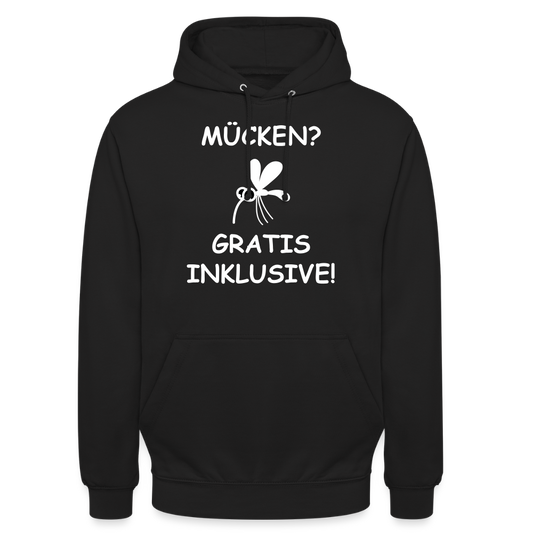 MÜCKEN? GRATIS INKLUSIVE! | Unisex Hoodie - Schwarz