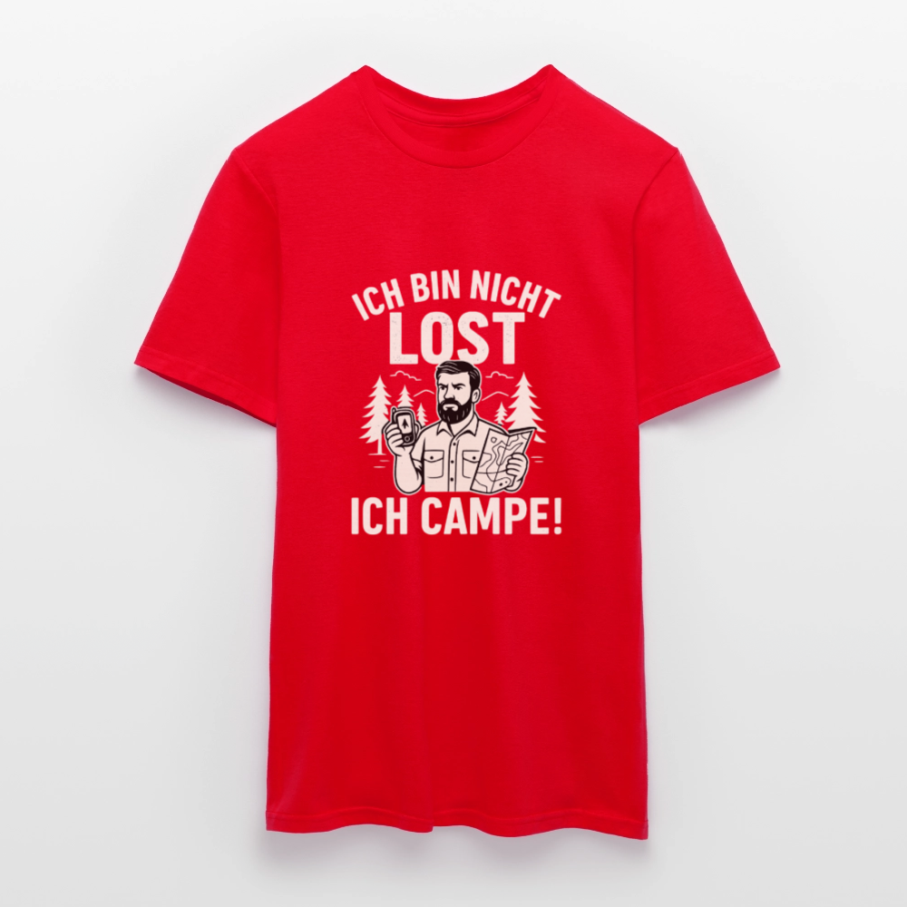 Ich bin nicht lost - ICH CAMPE! | Männer T-Shirt - Rot