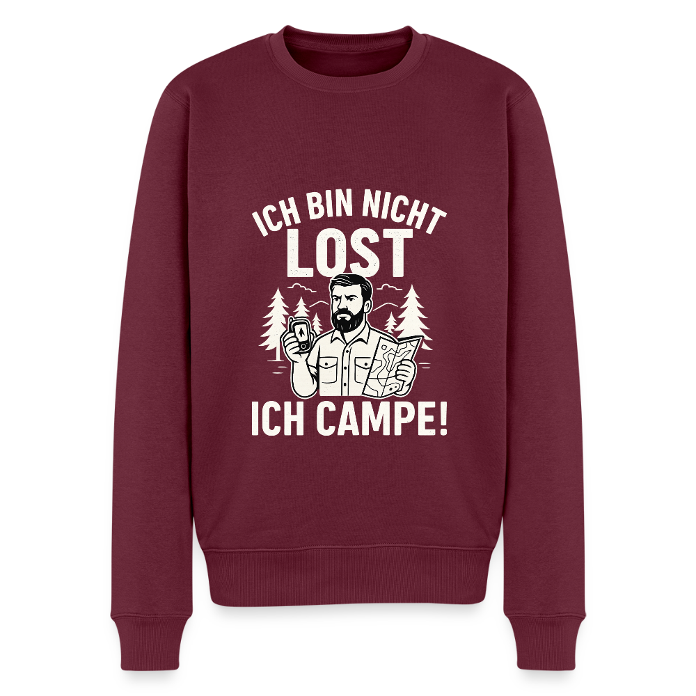 Ich bin nicht lost - ICH CAMPE! |Männer Premium Pullover - Burgunderrot