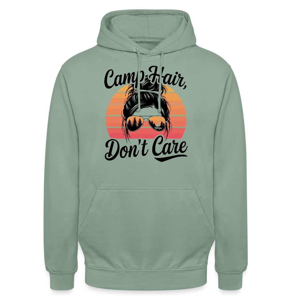 CAMP HAIR, DON´T CARE | Unisex Hoodie - Graugrün