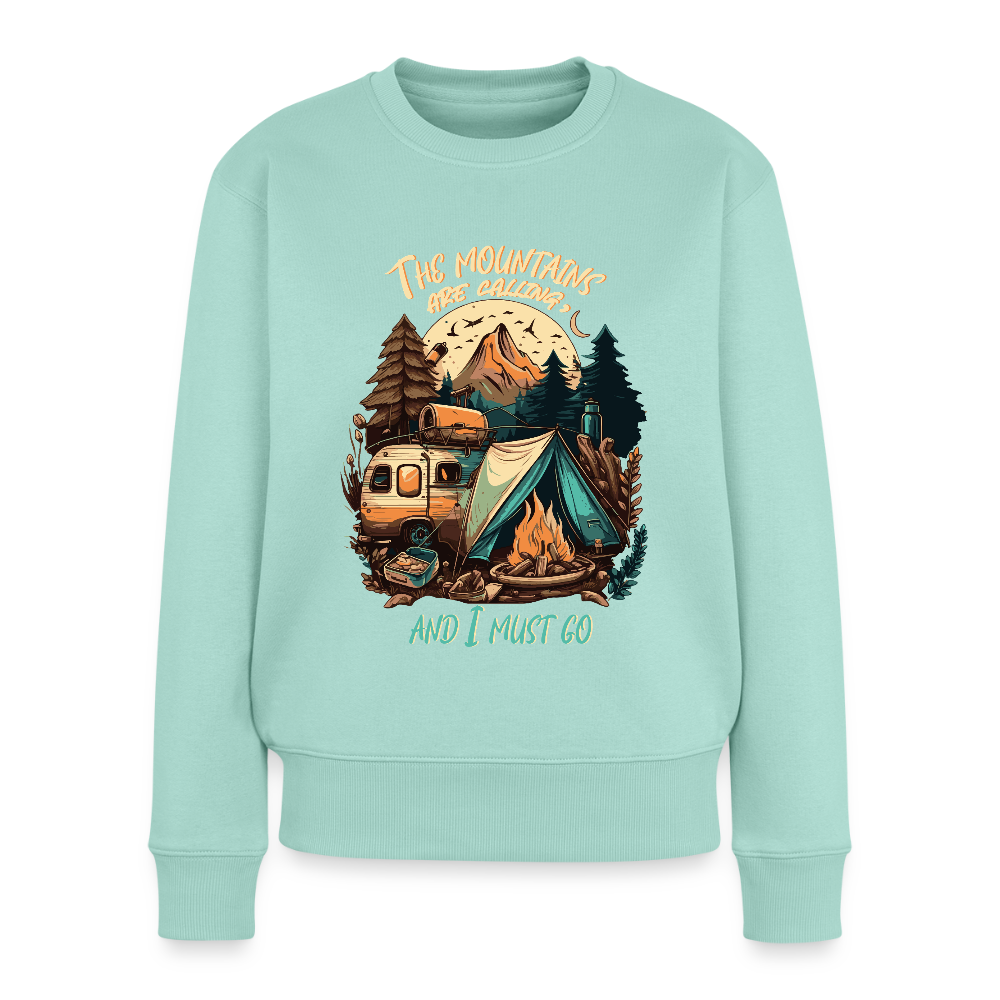 THE MOUNTAINS ARE CALLING | Frauen Premium Pullover - Mint 