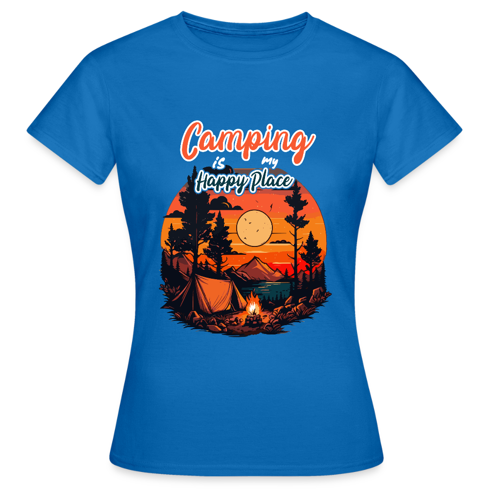 CAMPING IS MY HAPPY PLACE | Frauen T-Shirt - Royalblau