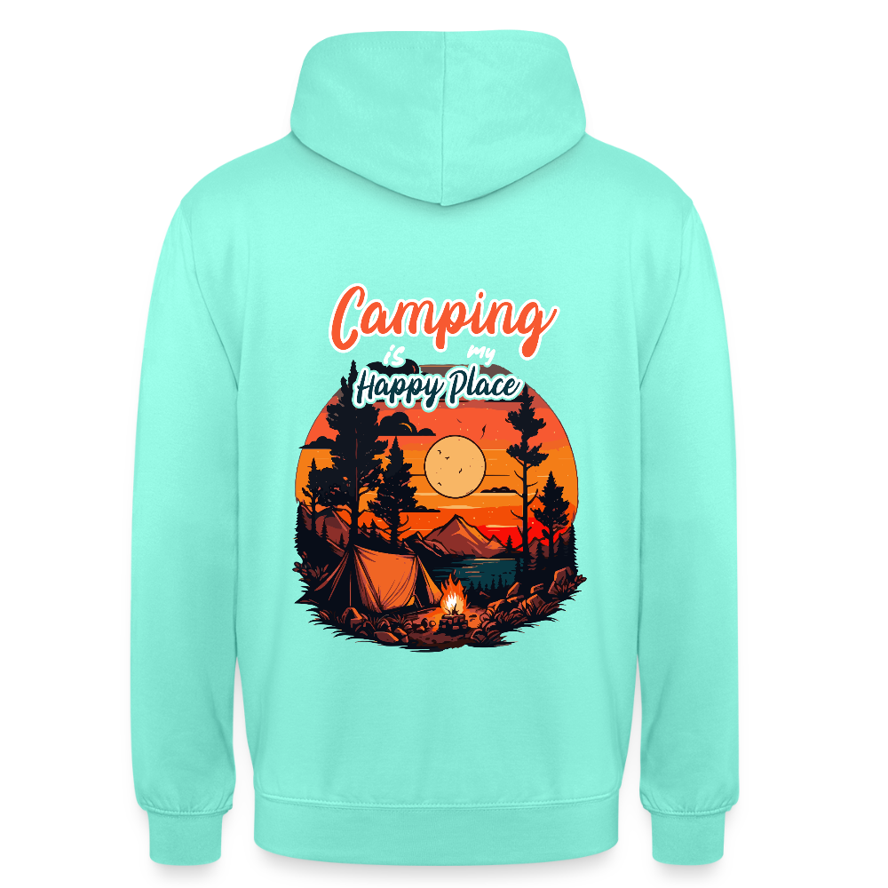 CAMPING IS MY HAPPY PLACE | Unisex Hoodie - Mint