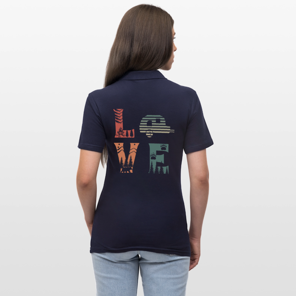 LOVE | Frauen Polo Shirt - Navy