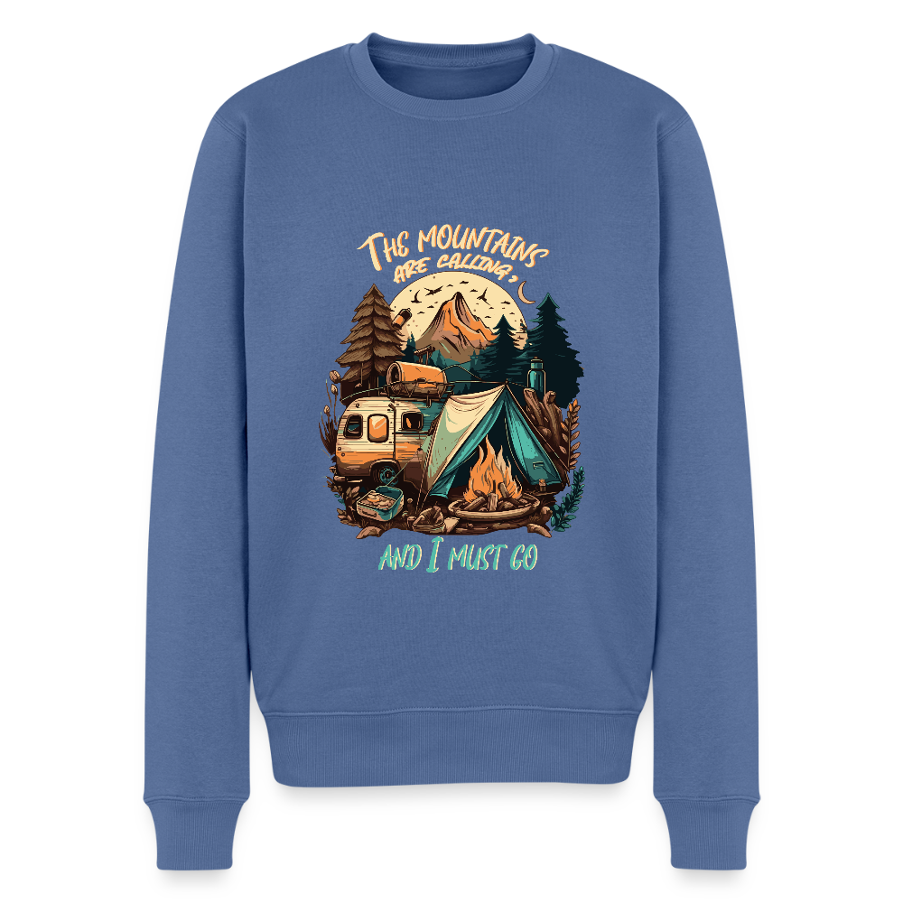 THE MOUNTAINS ARE CALLING | Männer Premium Pullover - Taubenblau
