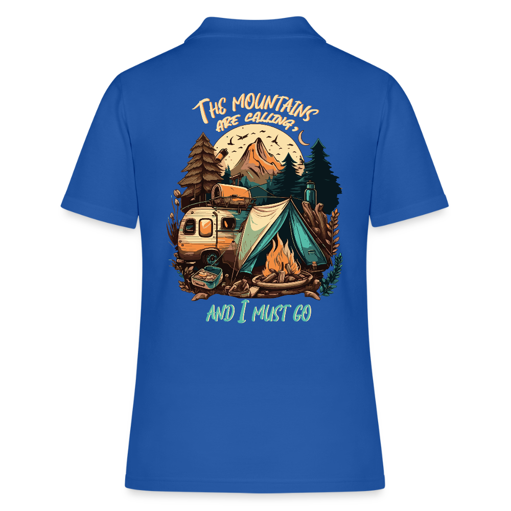 THE MOUNTAINS ARE CALLING | Frauen Polo Shirt - Royalblau