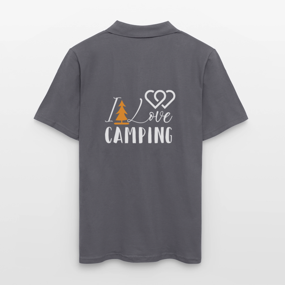 I LOVE CAMPING | Männer Poloshirt - Anthrazit