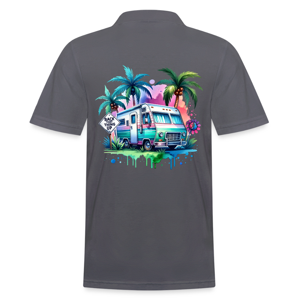 Wohnmobil unter Palmen | Männer Poloshirt - Anthrazit