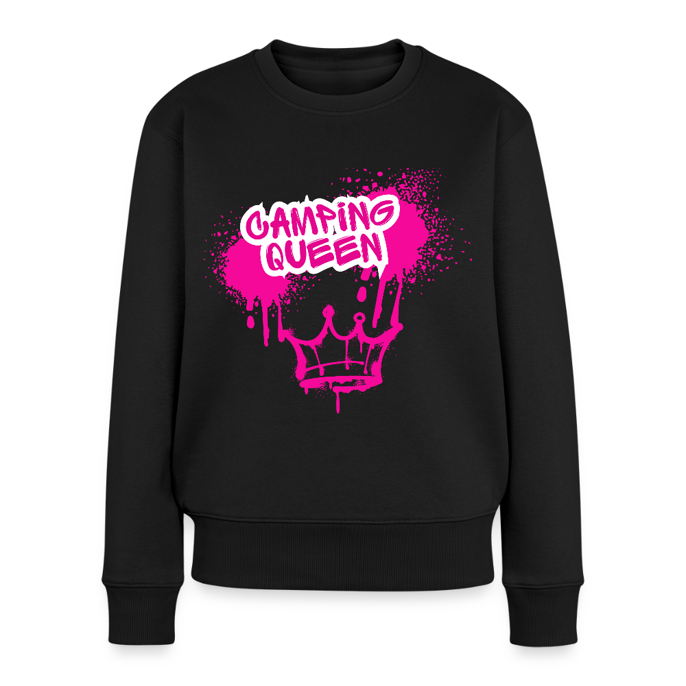 CAMPING QUEEN | Frauen Premium Pullover - Schwarz