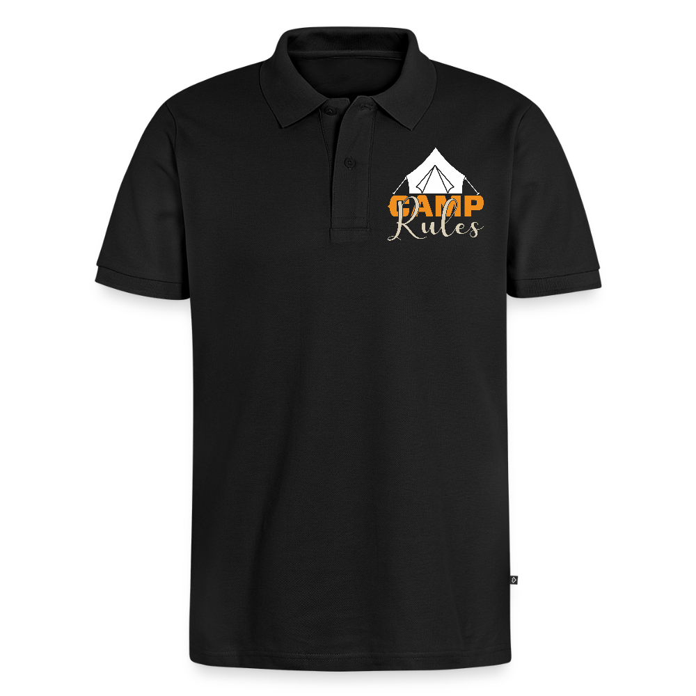 CAMP RULES | Männer Premium Bio Polo Shirt - Schwarz