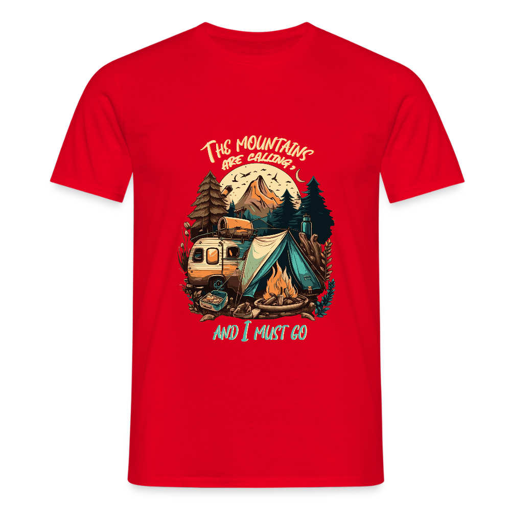 THE MOUNTAINS ARE CALLING | Männer T-Shirt - Rot