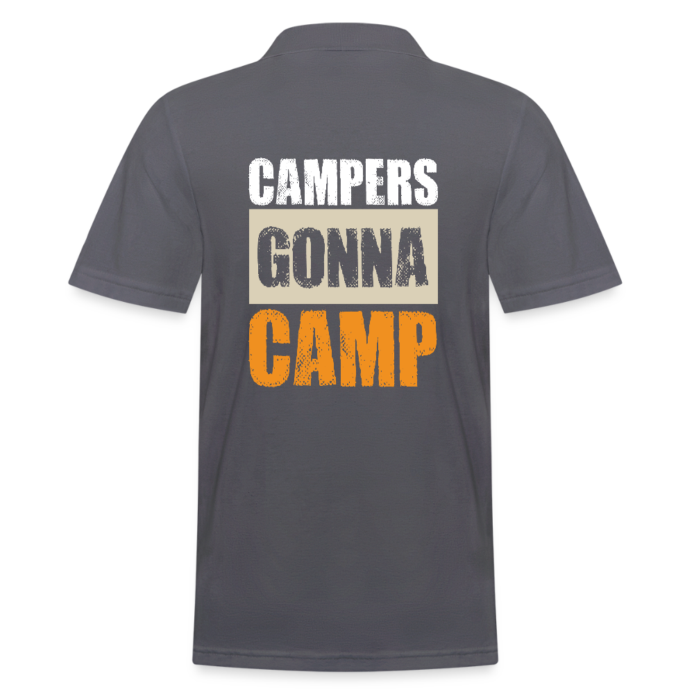 CAMPERS GONNA CAMP | Männer Poloshirt - Anthrazit