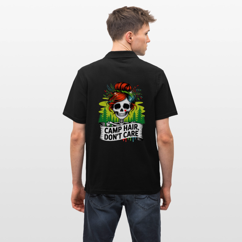 CAMP HAIR, DON´T CARE | Männer Poloshirt - Schwarz
