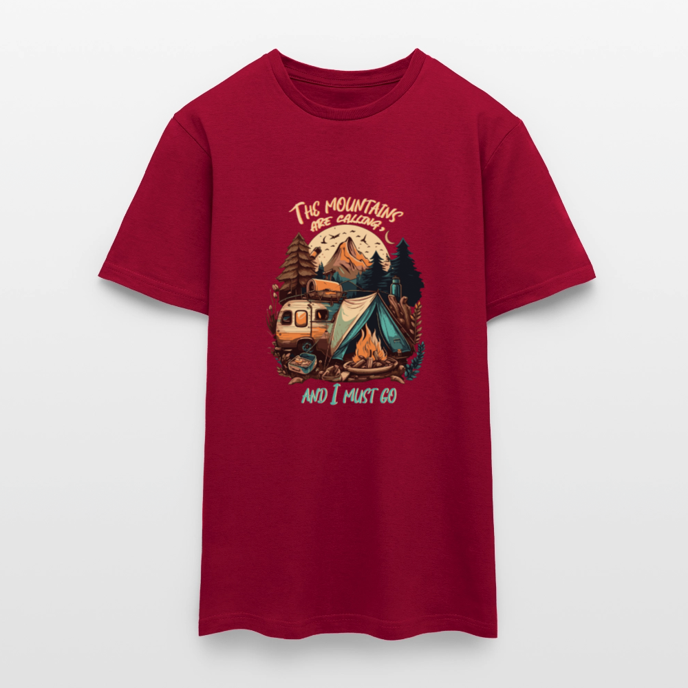 THE MOUNTAINS ARE CALLING | Männer T-Shirt - Ziegelrot