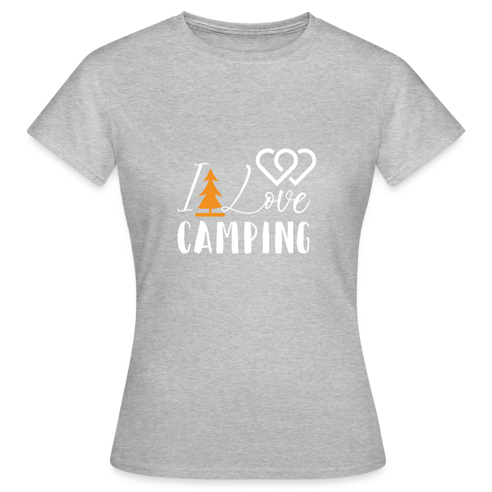 I LOVE CAMPING | Frauen T-Shirt - Grau meliert