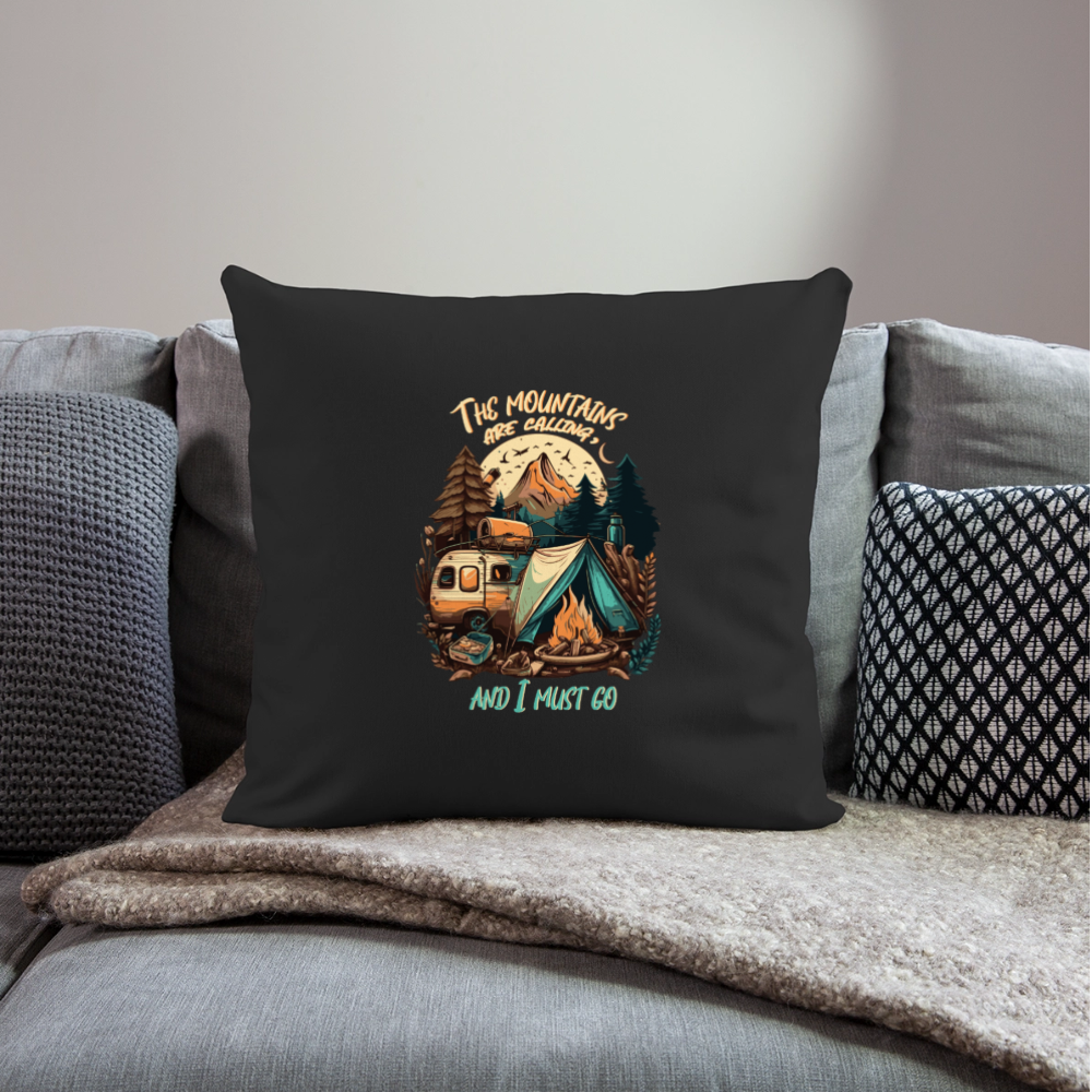 THE MOUNTAINS ARE CALLING | Sofakissenbezug 44 x 44 cm - Schwarz