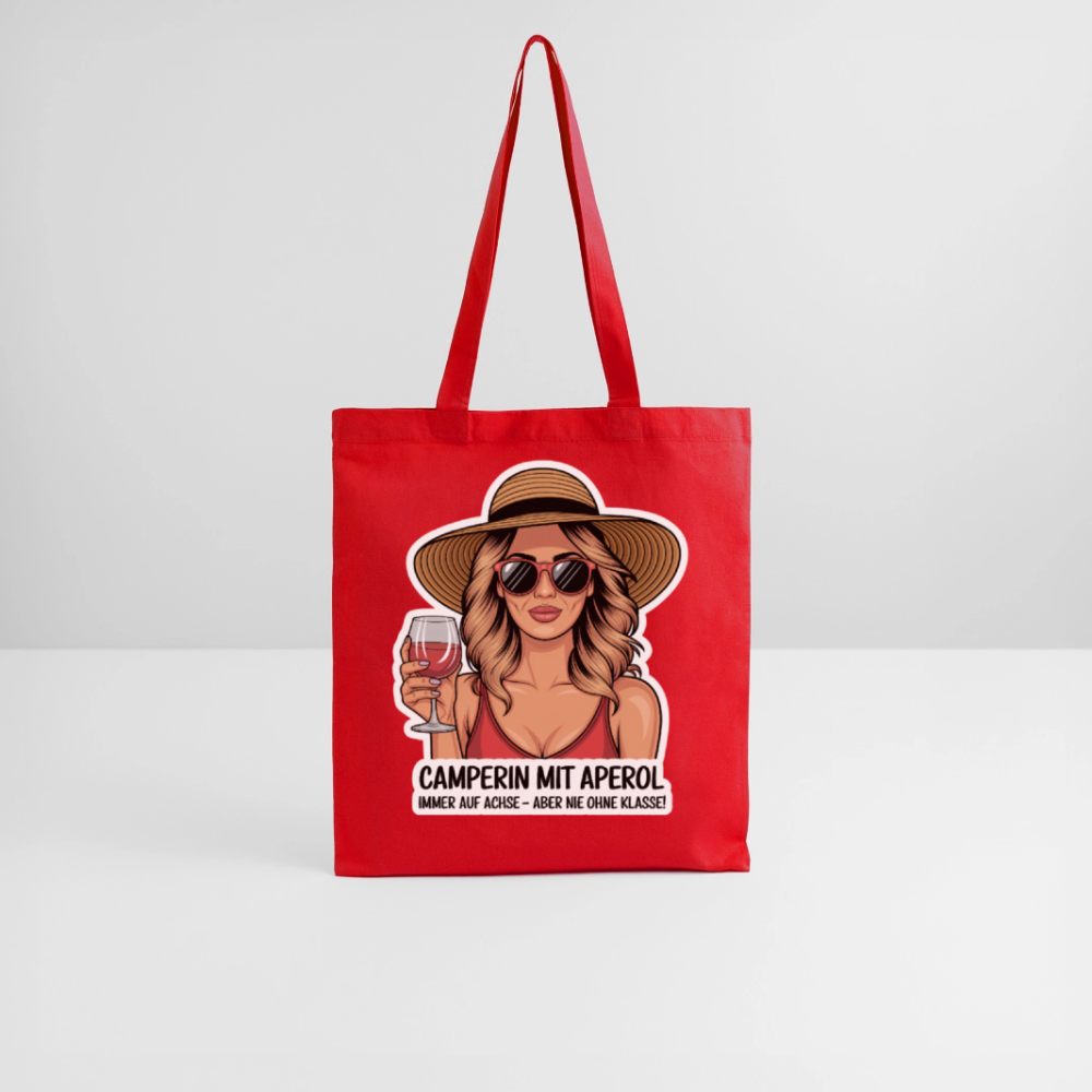 Camperin mit Aperol I Stoffbeutel - Rot