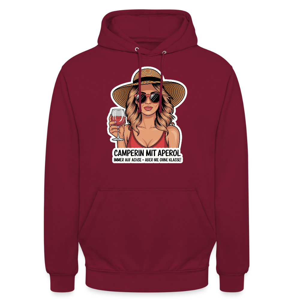 Camperin mit Aperol I Unisex Hoodie - Bordeaux