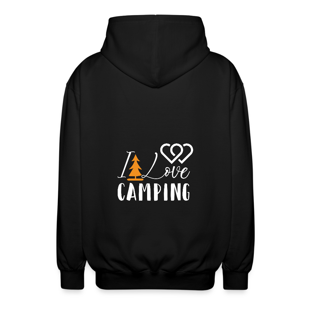 I LOVE CAMPING | Unisex Kapuzenjacke - Schwarz
