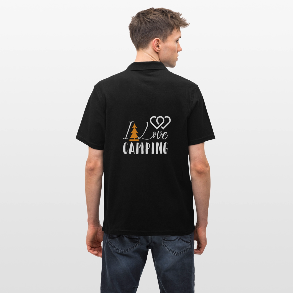 I LOVE CAMPING | Männer Poloshirt - Schwarz
