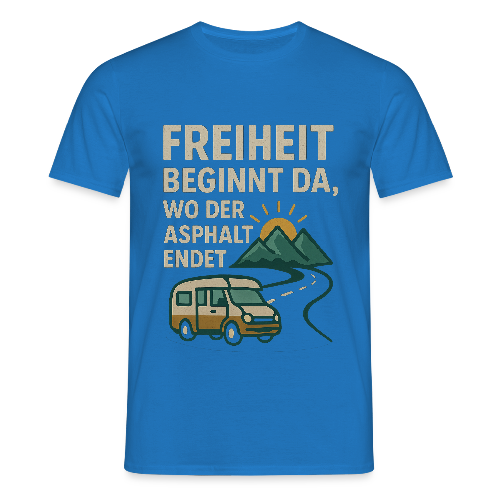 Freiheit beginnt da, wo der Asphalt endet | Männer T-Shirt - Royalblau