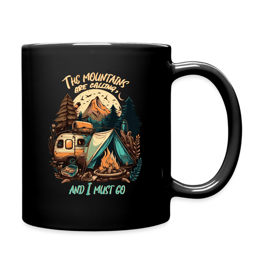 THE MOUNTAINS ARE CALLING | Tasse einfarbig - Schwarz