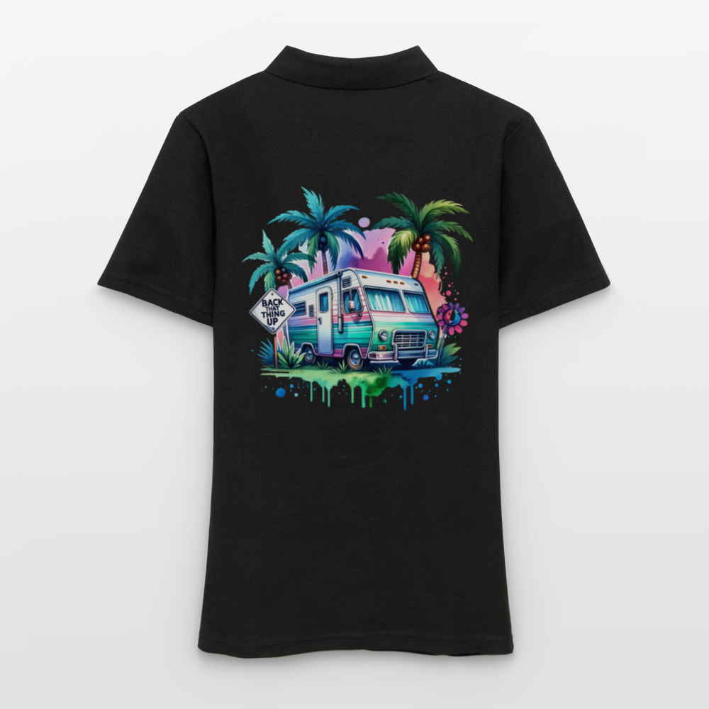 Wohnmobil unter Palmen | Frauen Polo Shirt - Schwarz