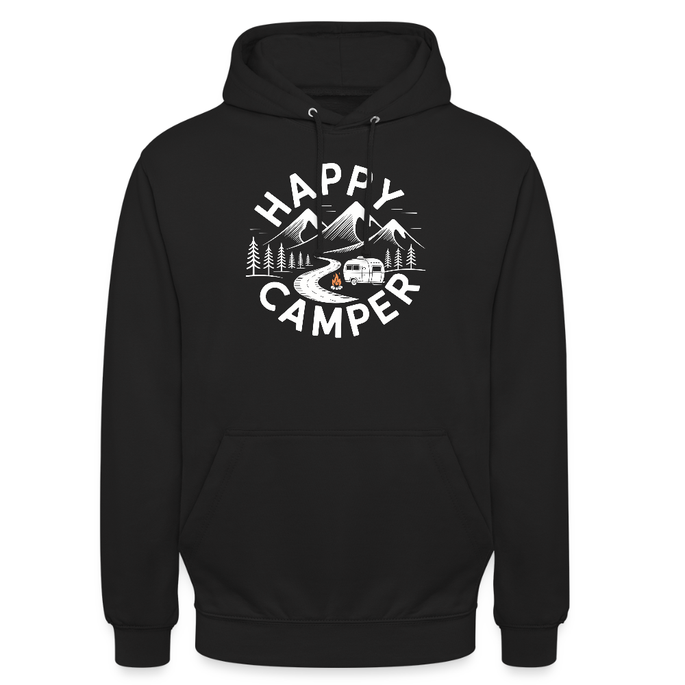 HAPPY CAMPER | Unisex Hoodie - Schwarz