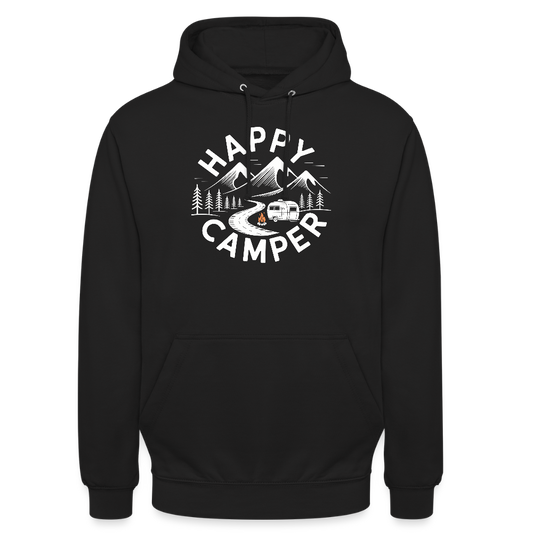 HAPPY CAMPER | Unisex Hoodie - Schwarz