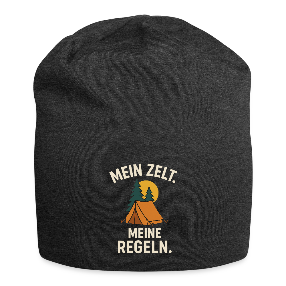 Mein Zelt. Meine Regeln. | Jersey-Beanie - Anthrazit