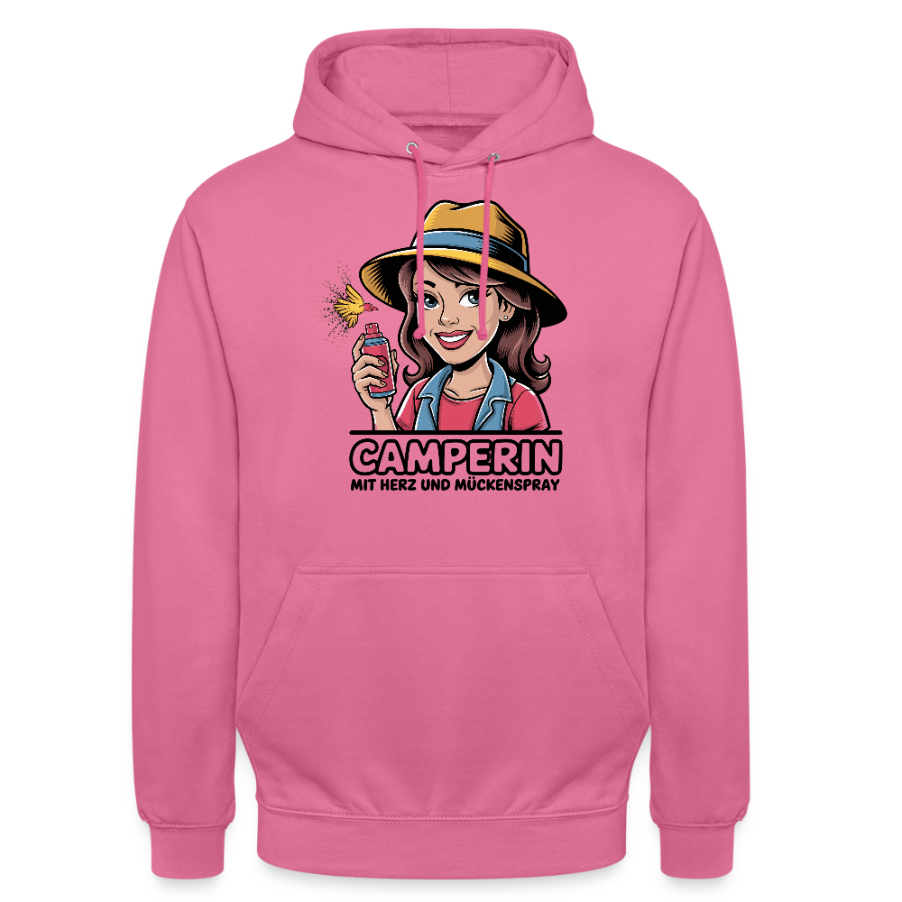 Camperin mit Herz und Mückenspray | Unisex Hoodie - Pink