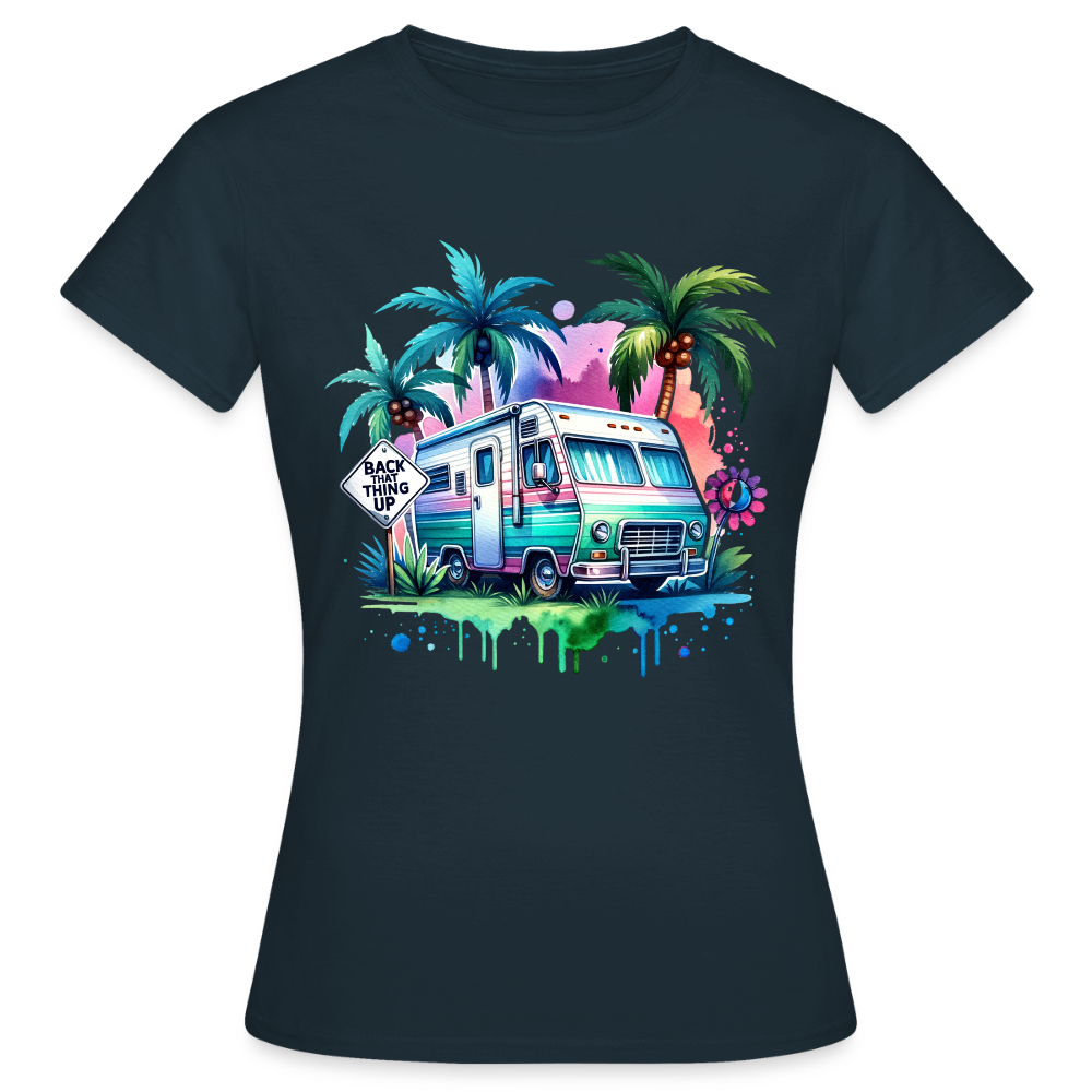 Wohnmobil unter Palmen | Frauen T-Shirt - Navy