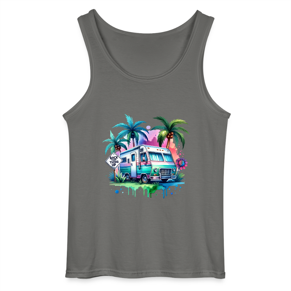 Wohnmobil unter Palmen | Gildan Männer Tank Top - Anthrazit