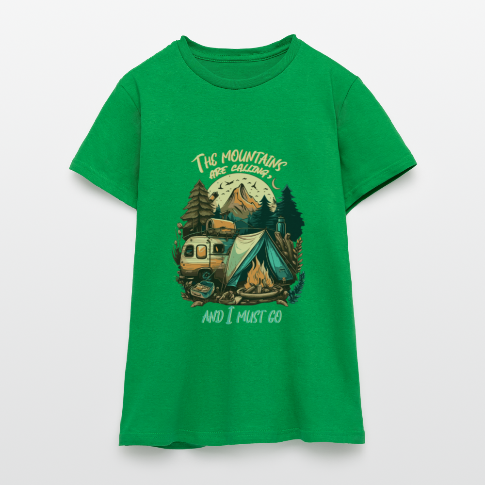 THE MOUNTAINS ARE CALLING | Frauen T-Shirt - Kelly Green