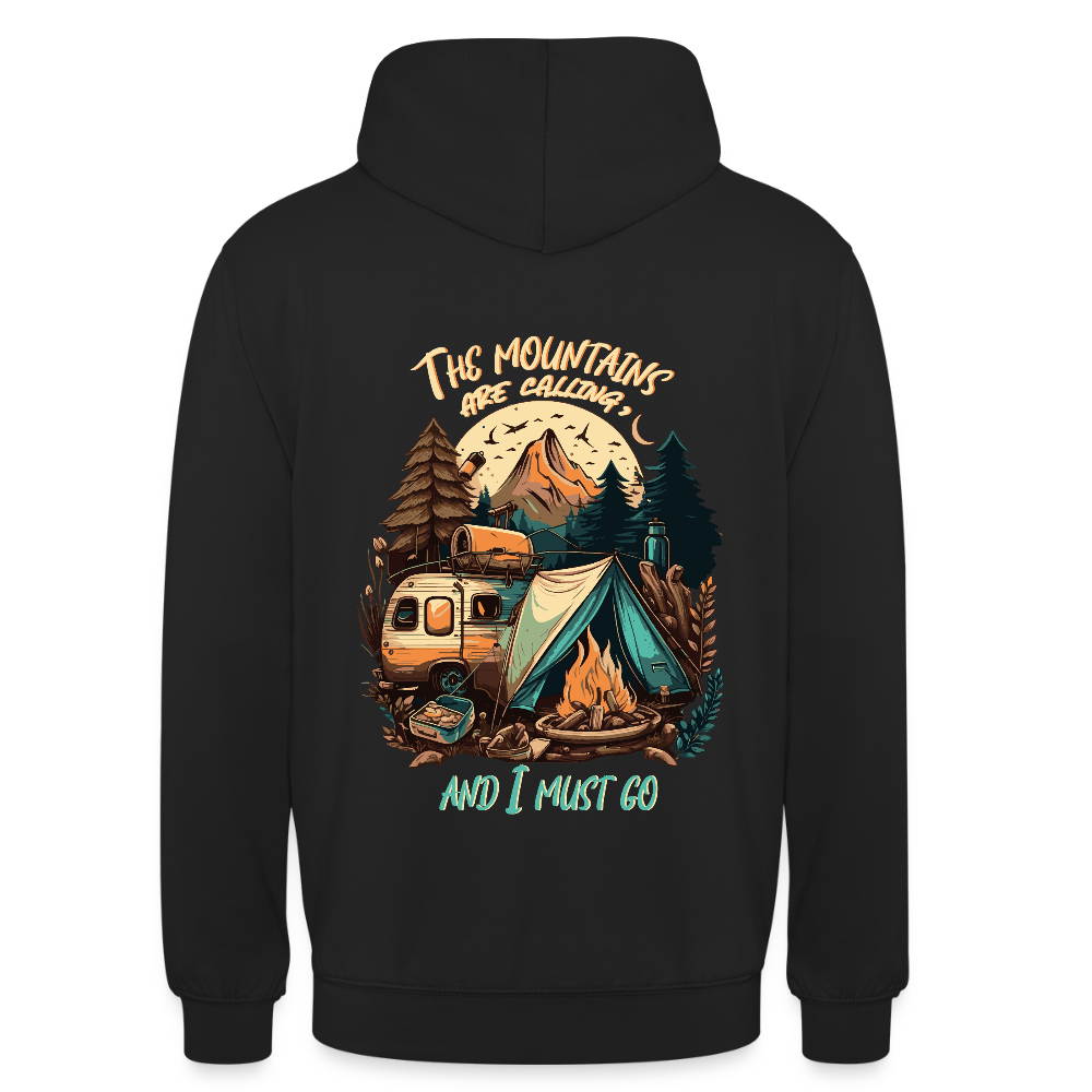 THE MOUNTAINS ARE CALLING | Unisex Hoodie - Schwarz