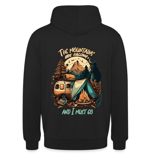 THE MOUNTAINS ARE CALLING | Unisex Hoodie - Schwarz